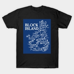 Block Island Map Art T-Shirt